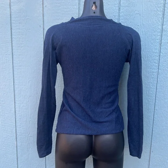 Eileen Fisher NWOT indigo 100% Marino wool classy lightweight long sleeve sz 2P - Picture 4 of 9